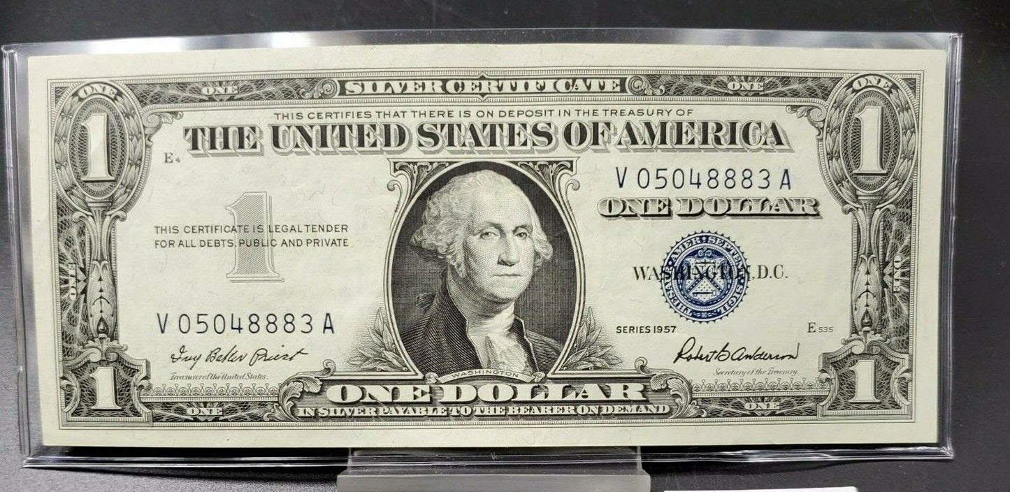 1957 $1 Silver Certificate US Note Bill 888 Repeat Serial Number CH UNC