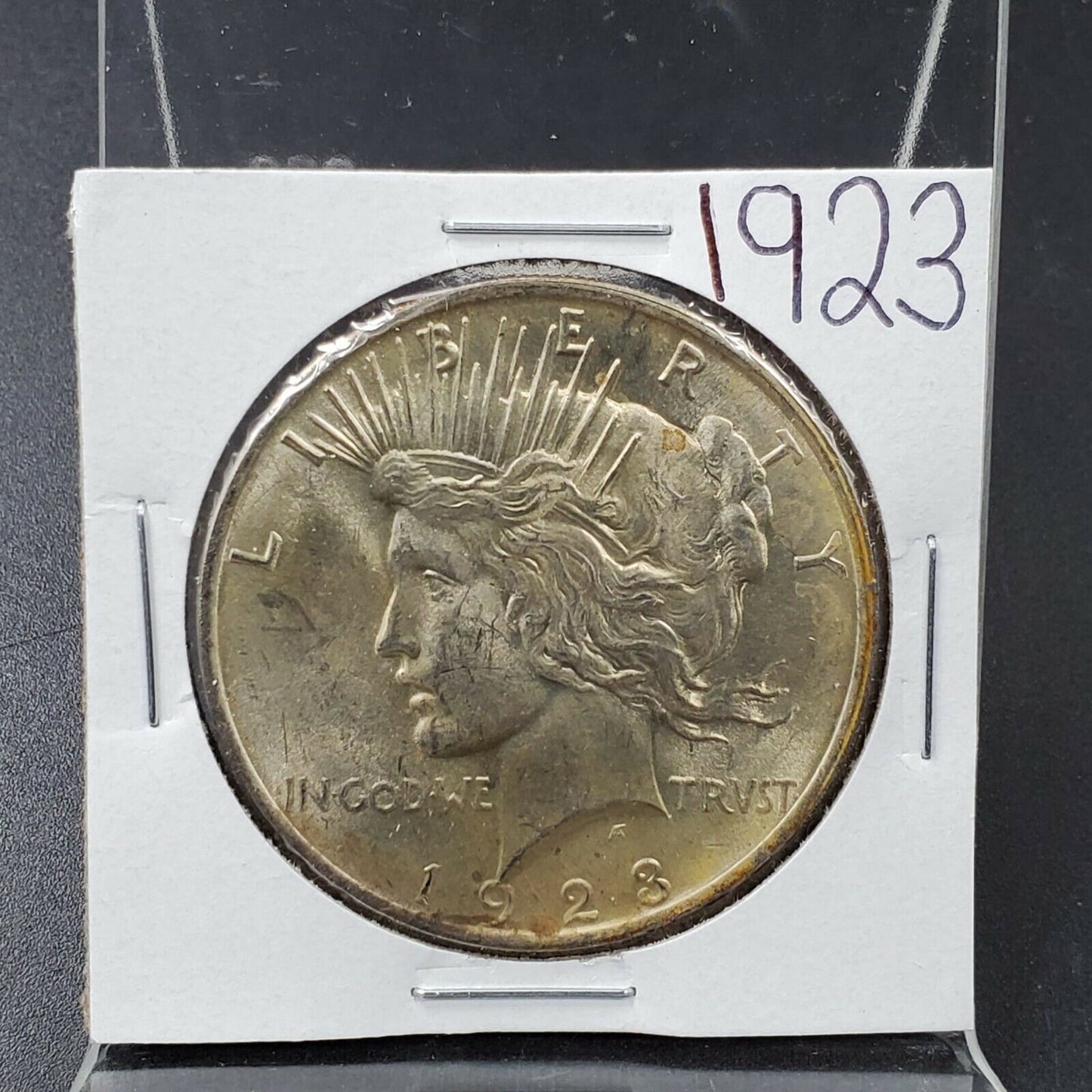 1923 P Peace 90% Silver Eagle Dollar Coin Average BU Uncirculated Neat Toning