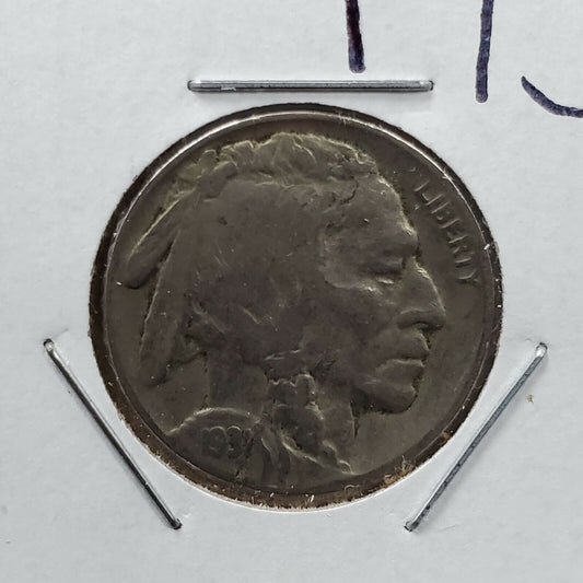 1931 5c Buffalo Indian Head Nickel Coin VF Laminated Obverse Error