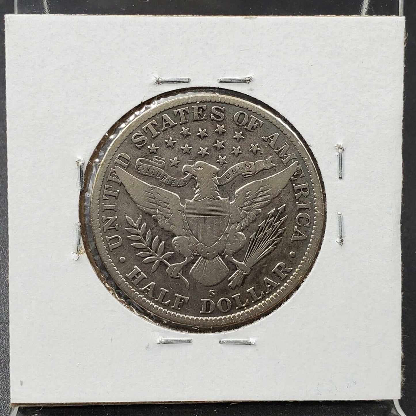 1915 S Barber Silver Eagle Half Dollar Coin Average VF Very Fine Details Clean