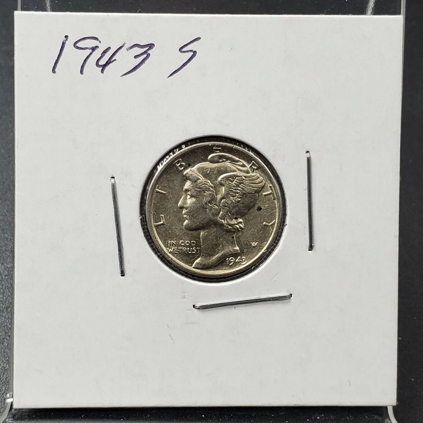 1943 P D S WW2 Mercury Silver Dime 3 Coin AU About UNC Set World War Two Coins