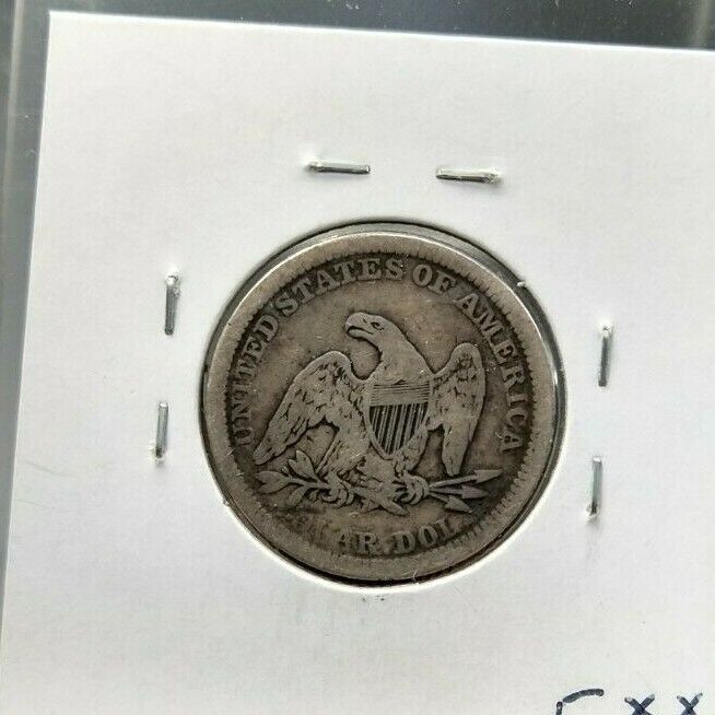 1854 P Seated Liberty Silver Quarter Coin Average Fine Circ With Arrows Variety