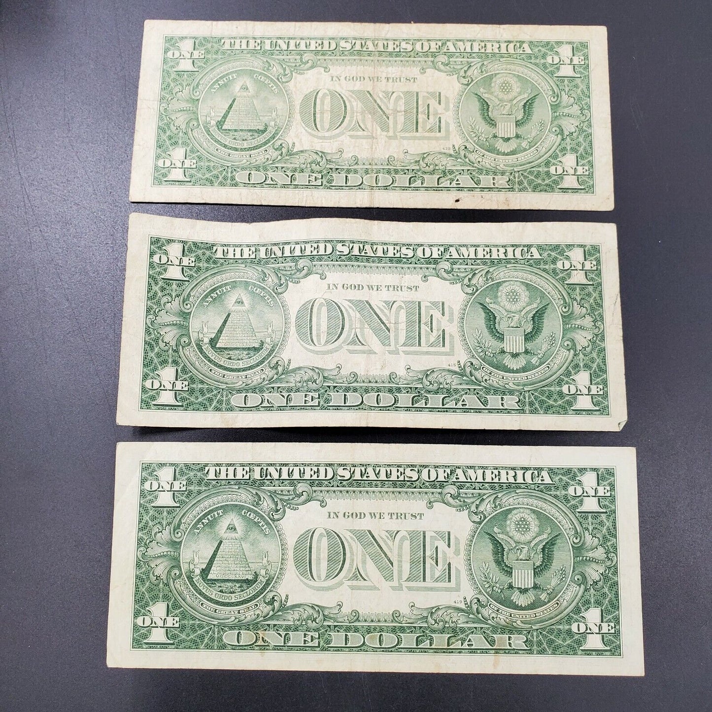 3 STAR * note set 1957 US Currency Silver Certificate US NOTE BILL BLUE SEAL VF+