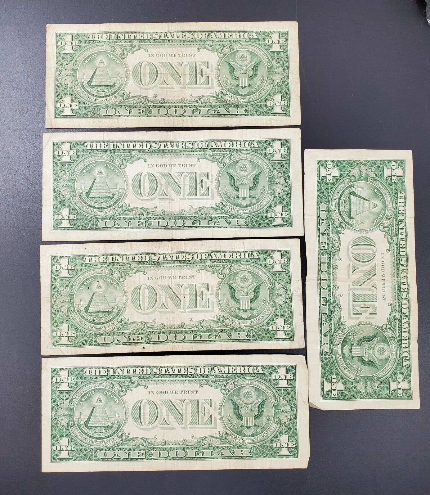 ESTATE CURRENCY LOT 5 1957 $1 SILVER CERTIFICATE NOTE BILL BLUE SEAL Neat Serial