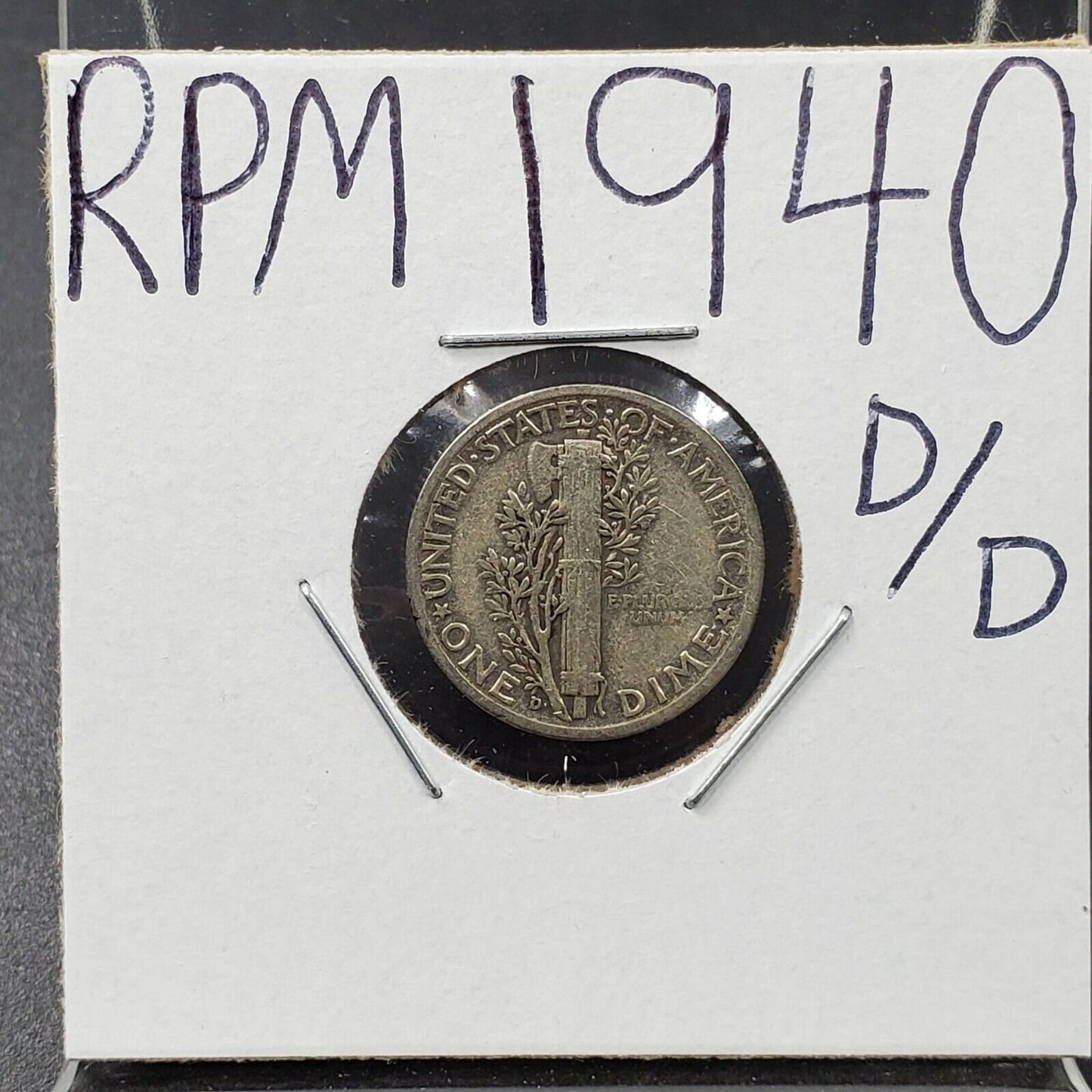 1940 D Mercury Silver Dime Coin Circulated D/D North RPM Variety