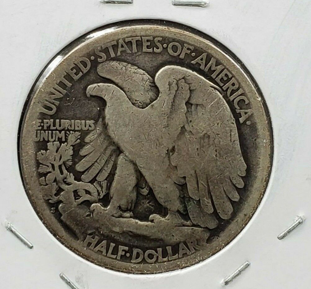 1918 S Walking Liberty Silver Half Dollar Coin Average G Good Circulated Toned