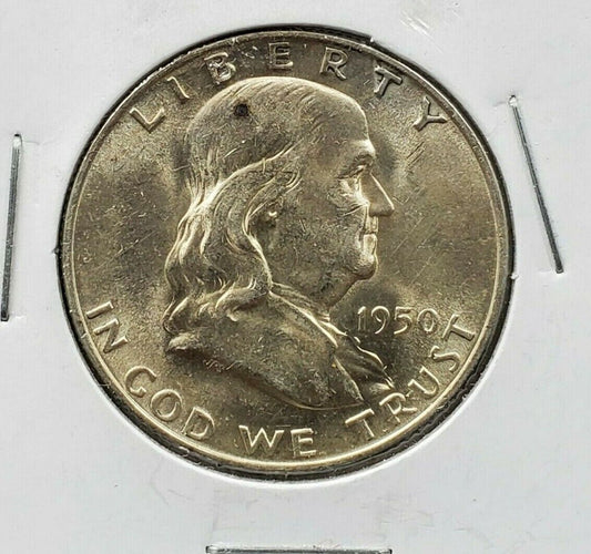1950 D Franklin Silver Half Dollar Coin BU Unc Uncirculated Denver