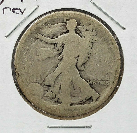 1917 D 50c Walking Liberty Silver Eagle Half Dollar Coin AG / Poor