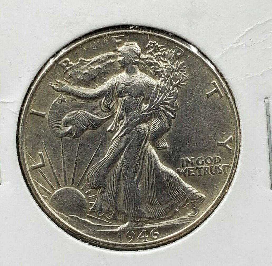 1946 P 50c Walking Liberty Silver Eagle Half Dollar Coin XF EF Extra Fine Circ