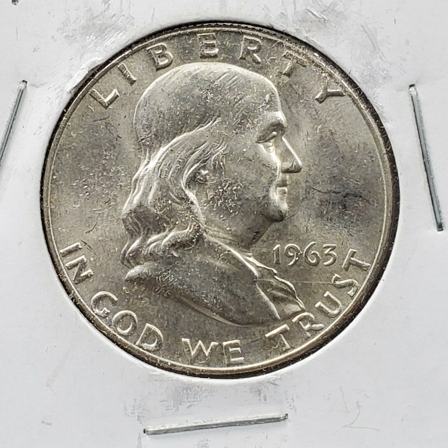 1963 D Franklin Silver Half Dollar Coin Average UNC Uncirculated
