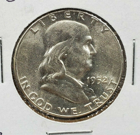 1952 P Franklin Silver Half Dollar Coin Average UNC Uncirculated