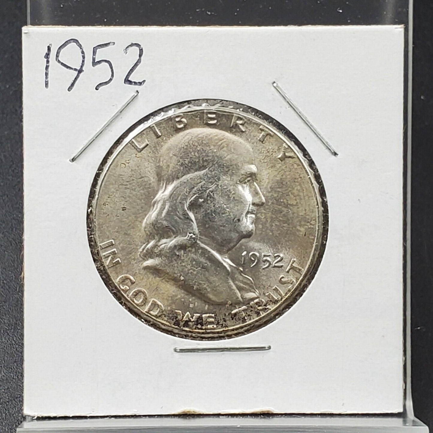 1952 P Franklin Silver Half Dollar Coin Average Uncirculated UNC Some Toning