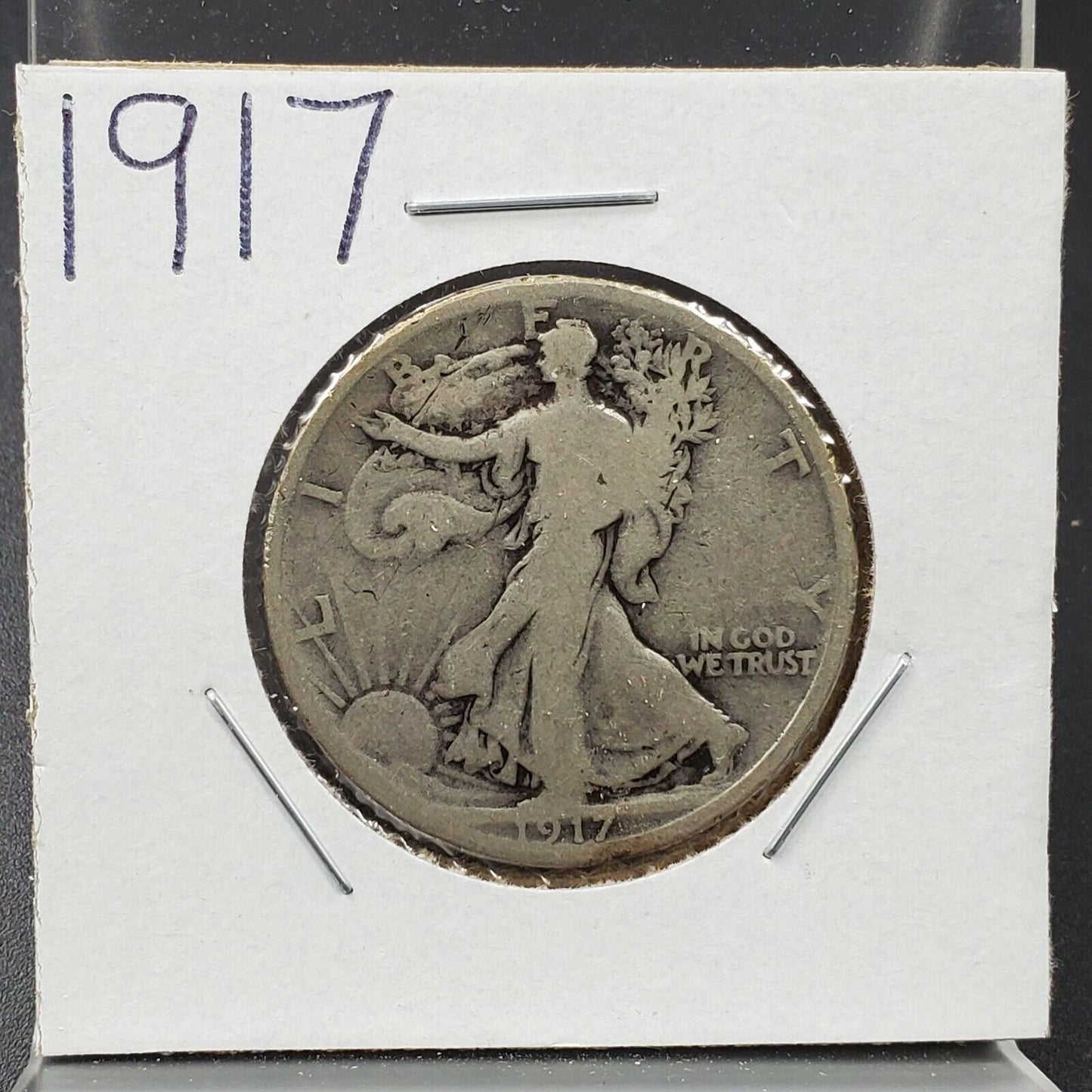 1917 P Walking Liberty Silver Half Dollar Coin Choice Good / VG Circulated