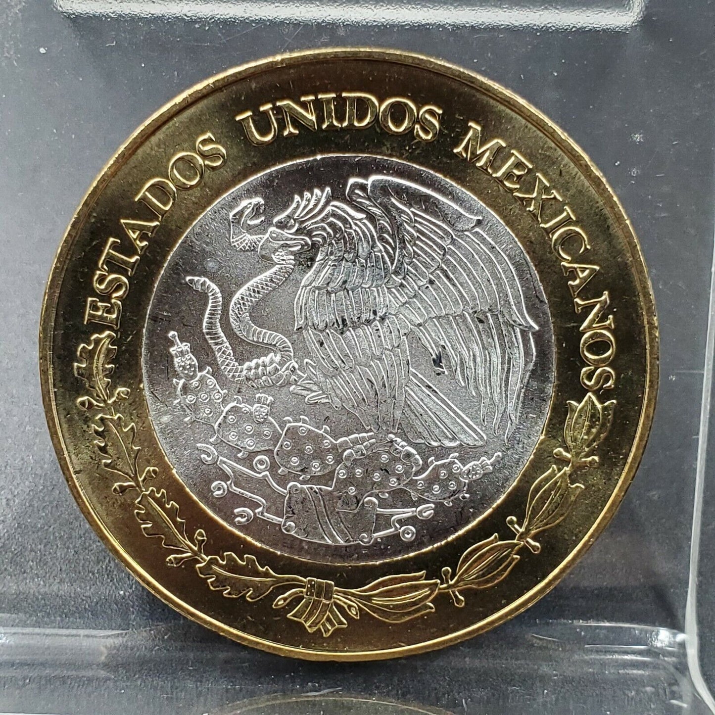 2005 Mexico 100 Pesos Silver Center GEM BU Bimetallic Estado Campeche State Peso