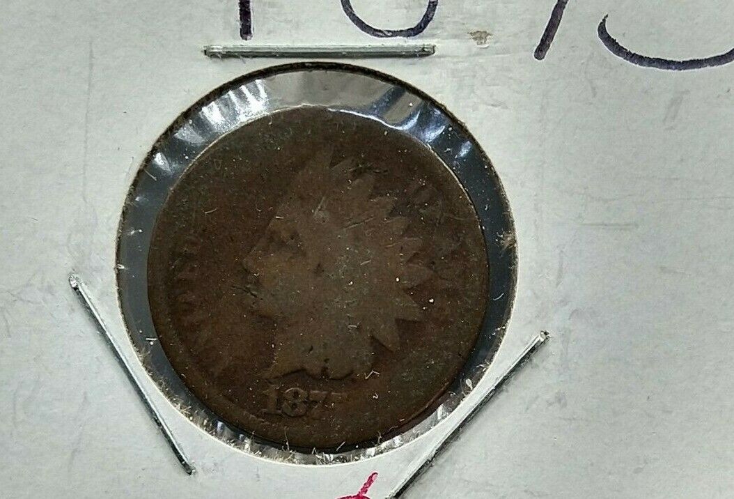 1875 P Indian Head Wheat Cent Penny Coin AG About Good Circ