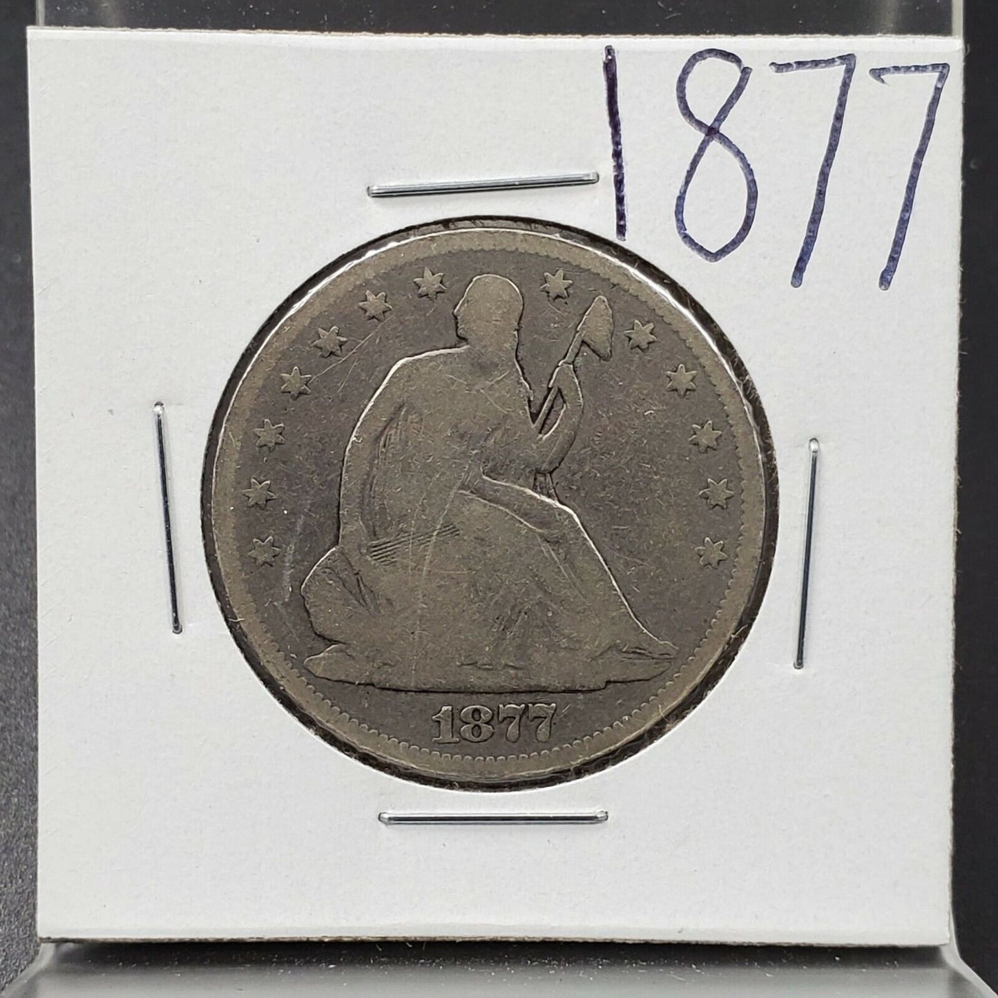 1877 P Seated Liberty Silver Eagle Half Dollar 50c Choice Good Circulated