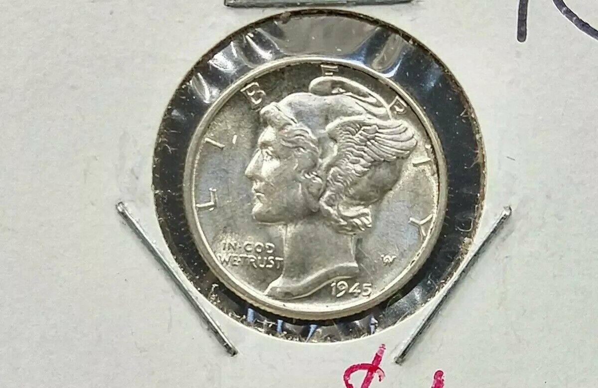 1943 P 10c Mercury Silver Dime Coin Choice BU UNC WW2 Era US Coinage