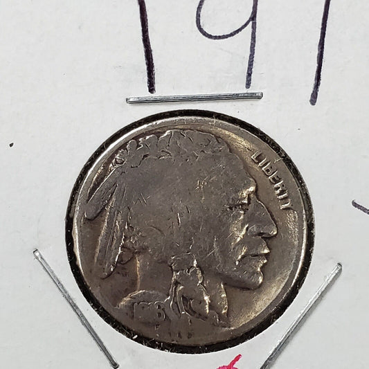 1916 S 5c Buffalo Indian Head Nickel Coin VG / FINE DETAILS SEMI KEY DATE