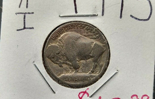 1913 p 5c Buffalo Indian Head Nickel Coin TYPE 1 REVERSE VARIETY AG About Good