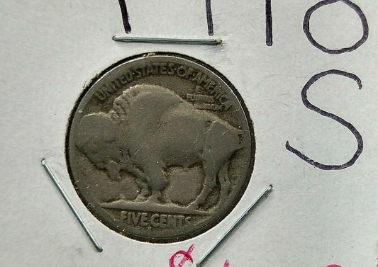 1916 S 5c Buffalo Indian Head Nickel Coin AG About Good Semi Key Date