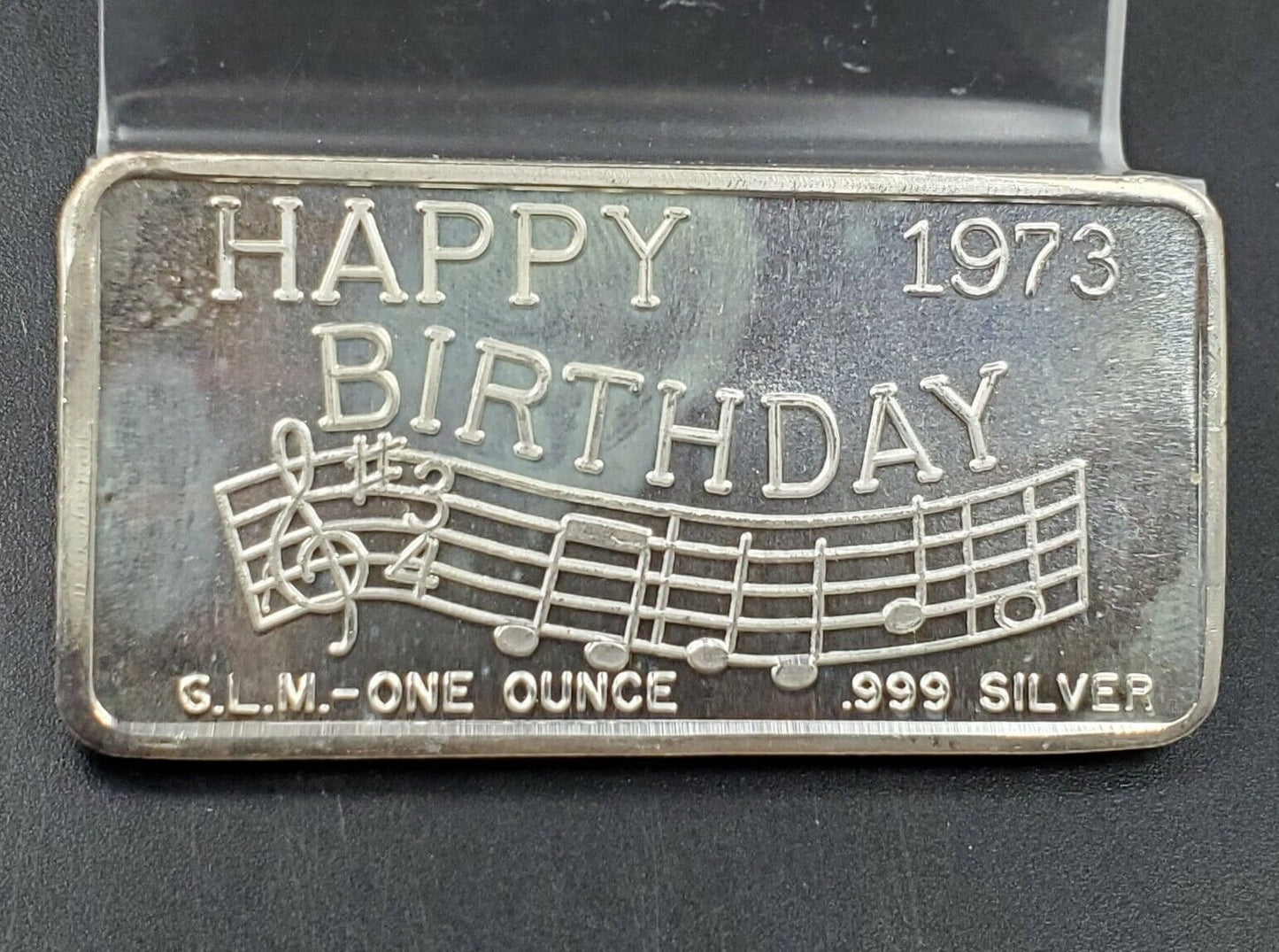 Happy Birthday Melody Song 1 Oz Vintage Silver Art Bar 999 Great Lakes Mint