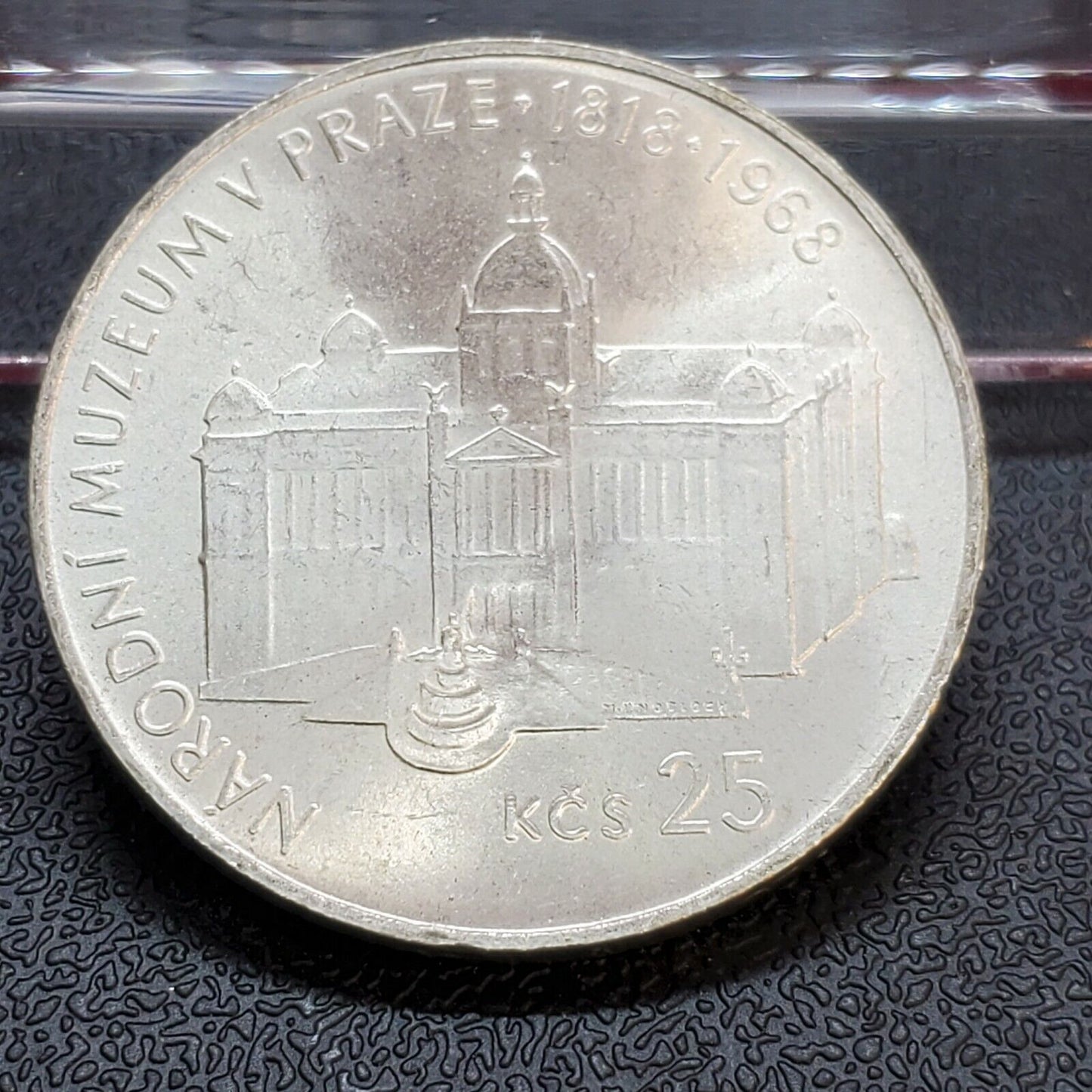 1968 Czechoslovakia 25 Korun NATIONAL MUSEUM IN PRAGUE Silver GEM BU Coin KM-64