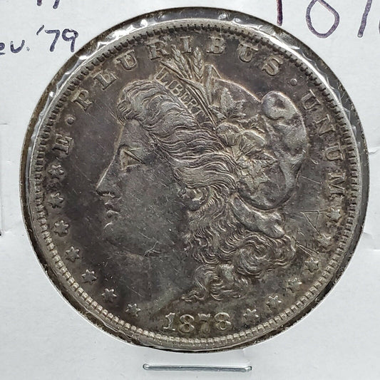 1878 P Morgan Silver Eagle Dollar Coin Choice VF / XF Circulated 7TF REV 79