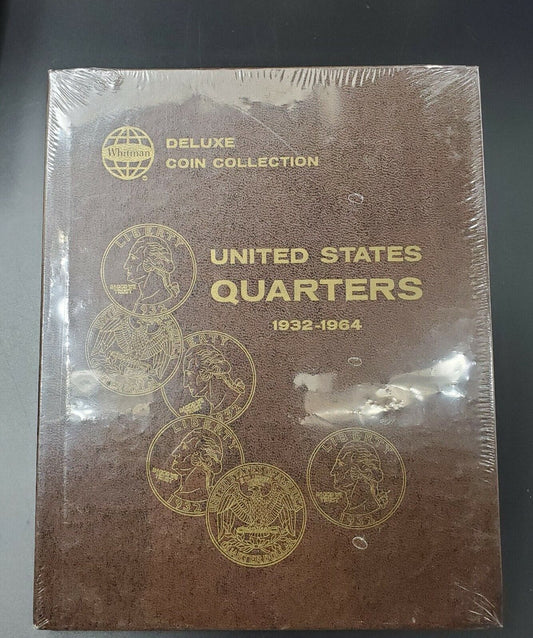 BRAND NEW IN ORIGINAL WRAPPER Whitman Deluxe Coin US Quarters Folder ANTIQUE