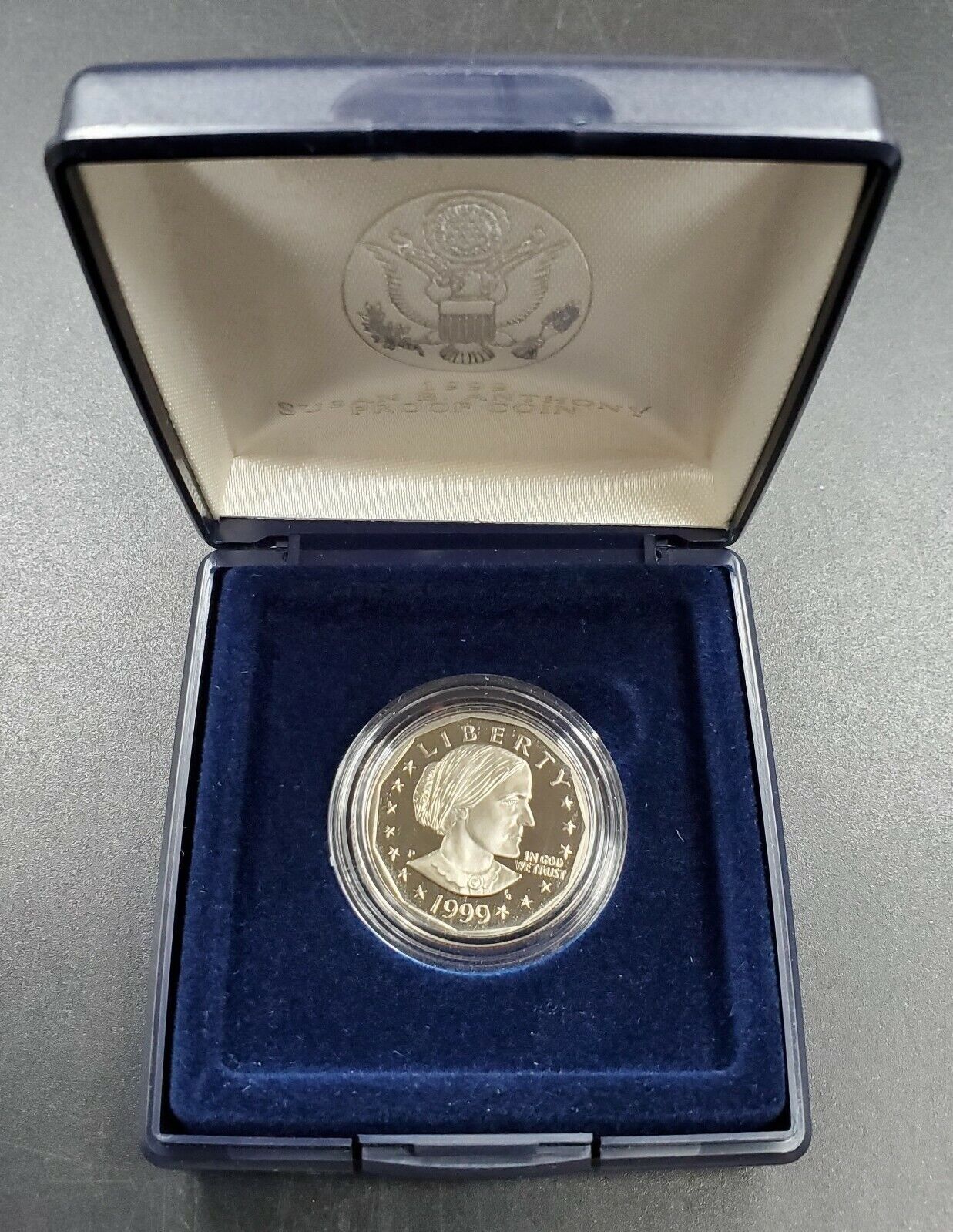 1999 P PROOF SBA SUSAN B ANTHONY PROOF DOLLAR = OGP WITH C.O.A.