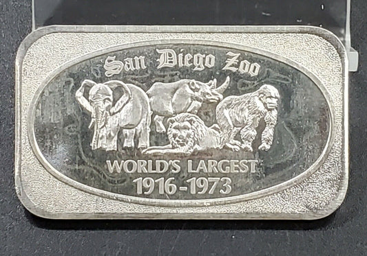 USS United States Silver Corp San Diego Worlds Largest Zoo 1 OZ Silver At Bar