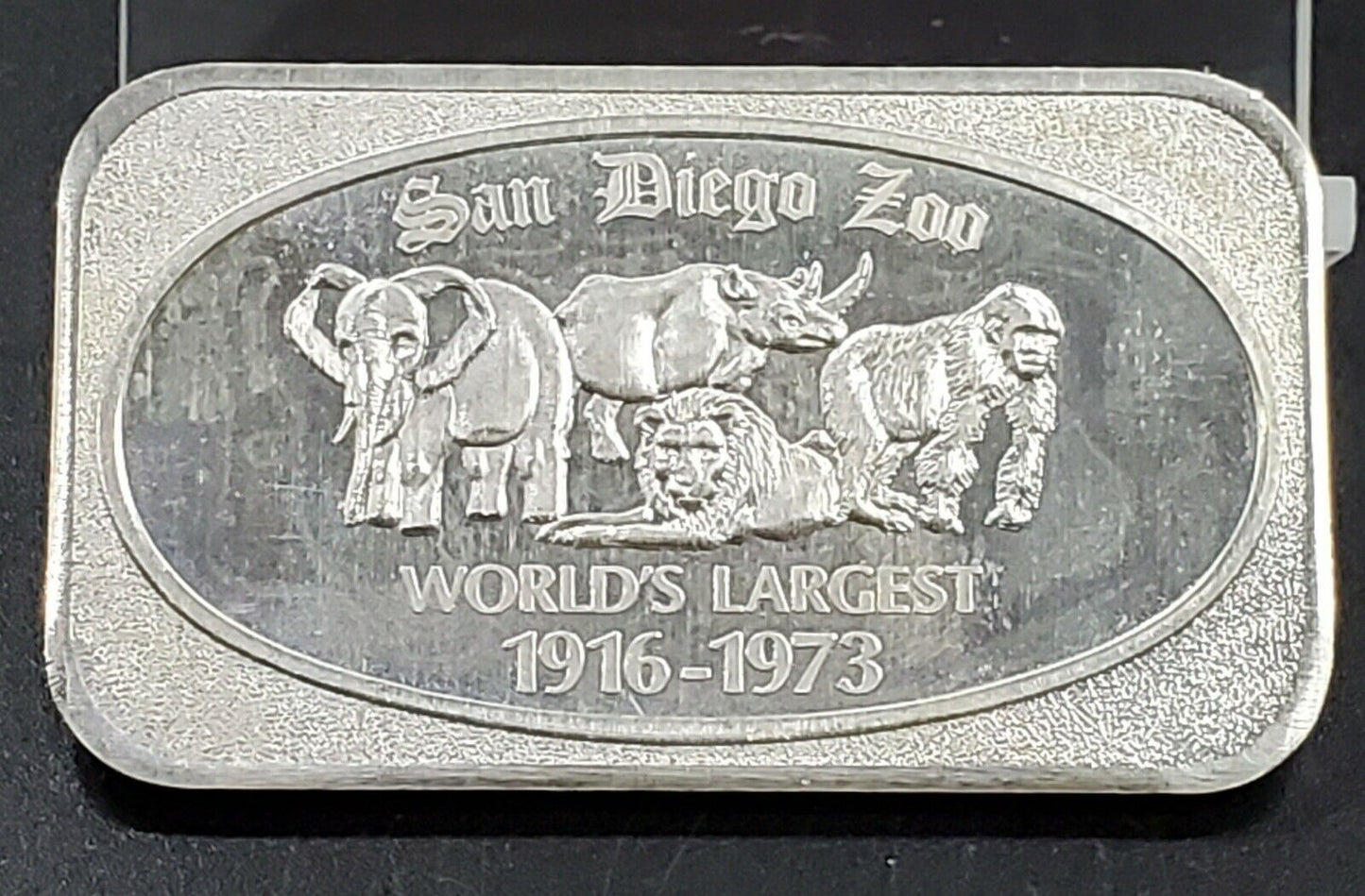 USS United States Silver Corp San Diego Worlds Largest Zoo 1 OZ Silver At Bar