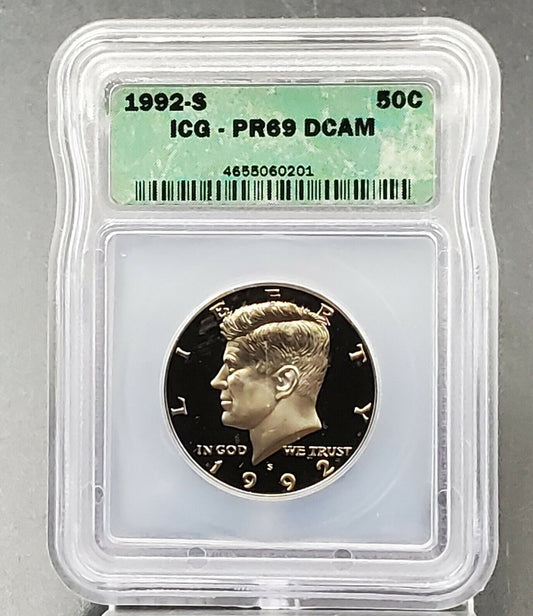 1992 S Clad Kennedy Millennium Half Dollar Coin Retro ICG PR69 DCAM