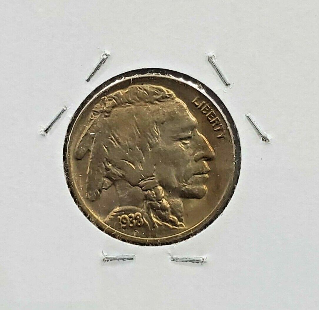 1938 D Buffalo Indian Head Nickel 5c Coin BU UNC Last Year of Type