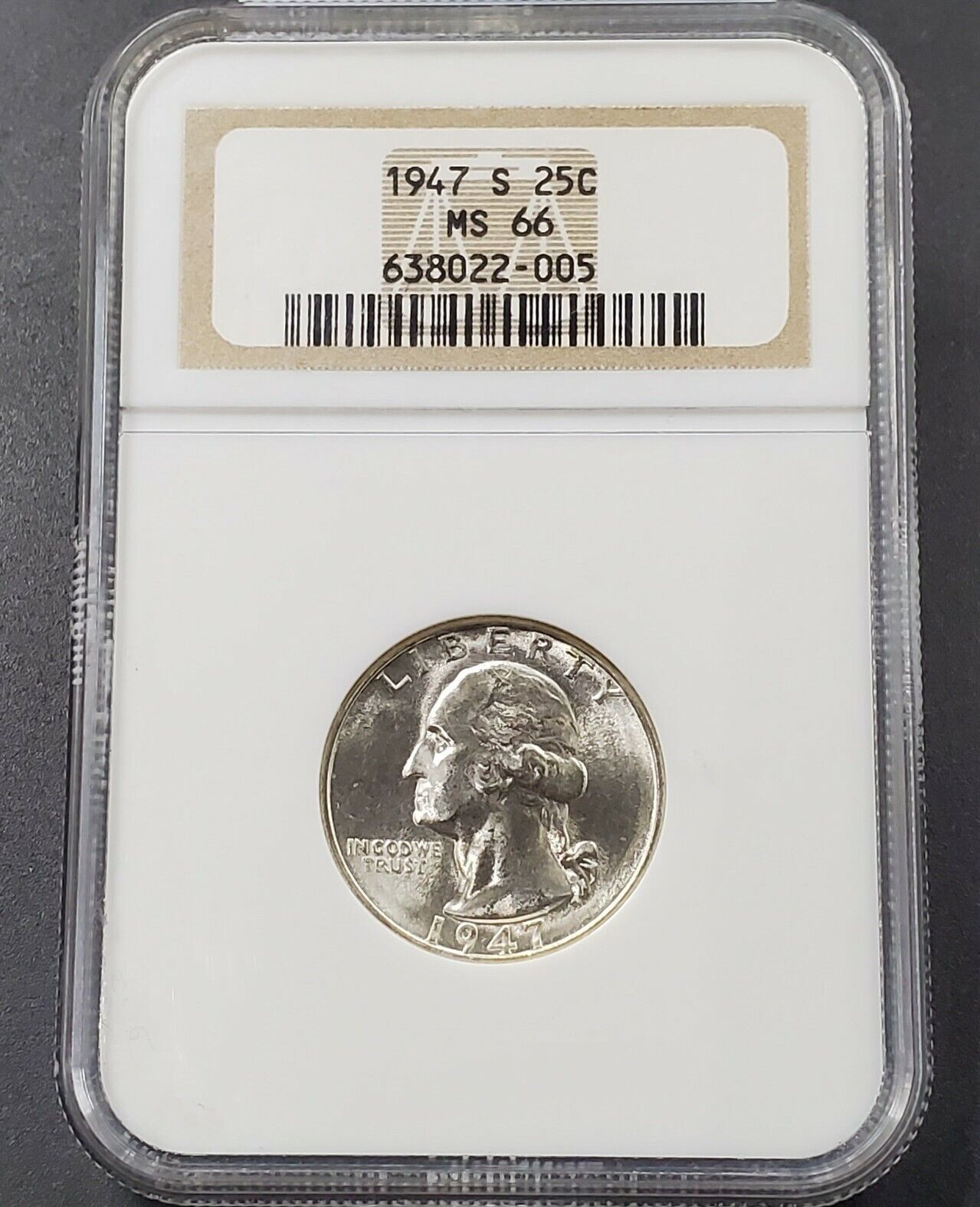 1947 S 25C Washington Quarter Silver Coin NGC MS66 GEM BU