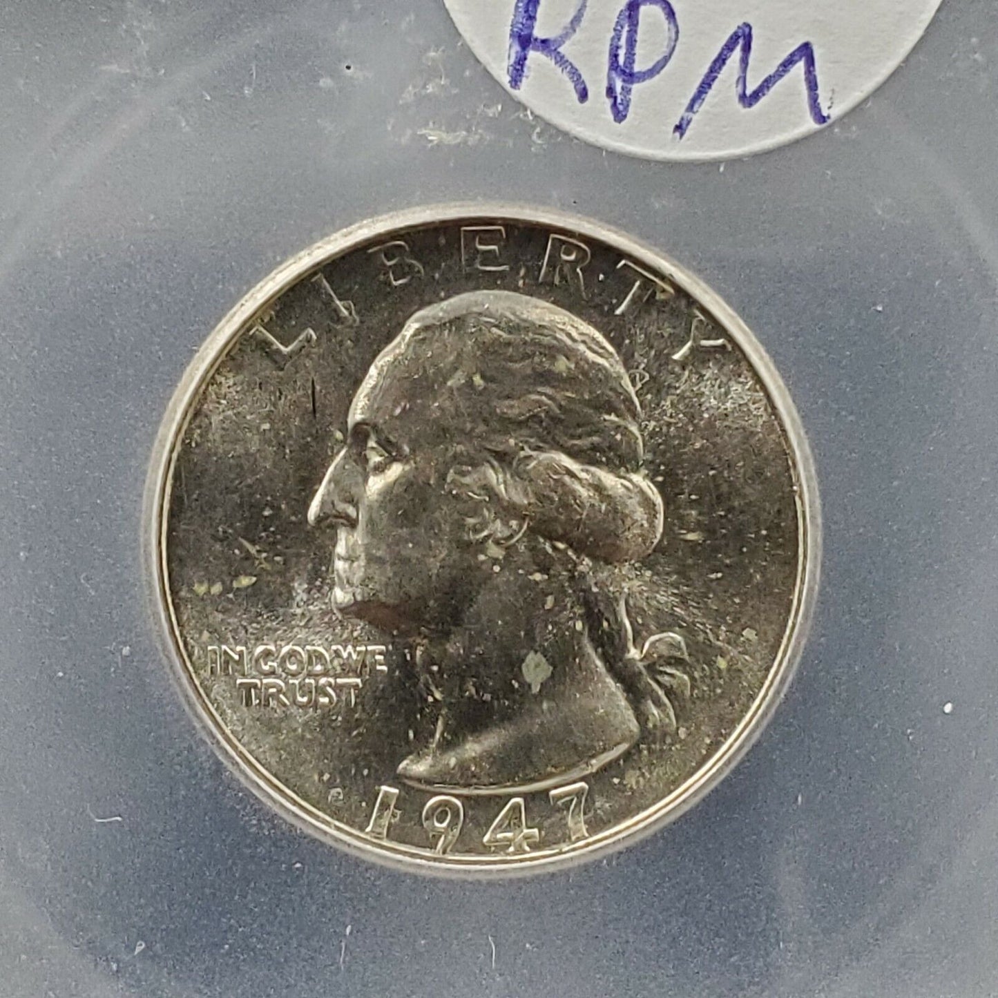 1947 S S/S Washington Silver Quarter Variety Coin ICG MS66 WITH RPM