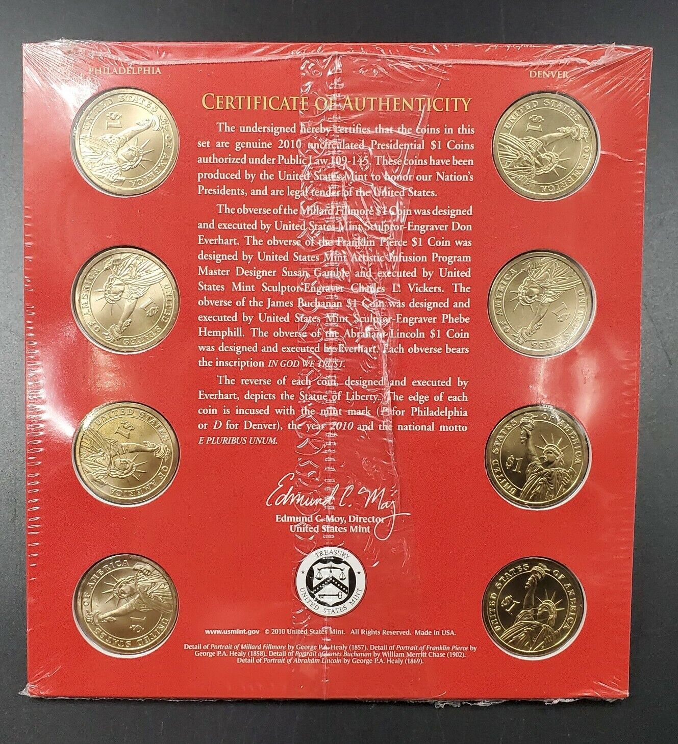 2010 P & D United States Mint Presidential $1 Coin UNC GEM BU Set SEALED OGP
