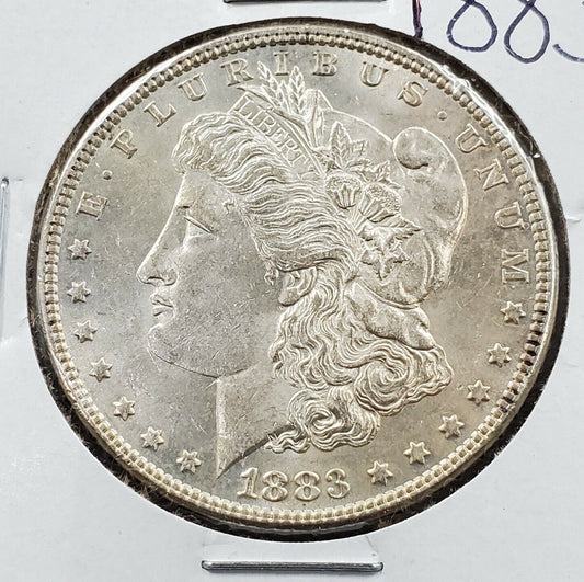 1883 P $1 Morgan Eagle Silver Dollar Coin Choice BU UNC 138 Years Anniversary