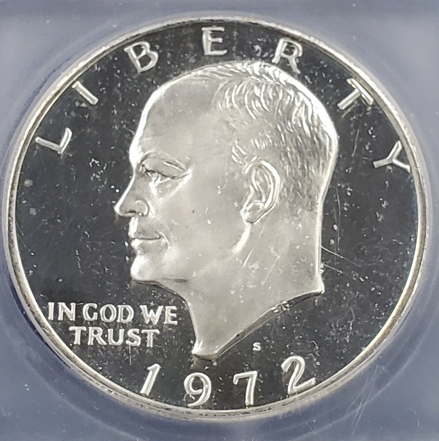 1972 S $1 Eisenhower Brown Ike 40% Silver PR69 DCAM ICG Used Slab
