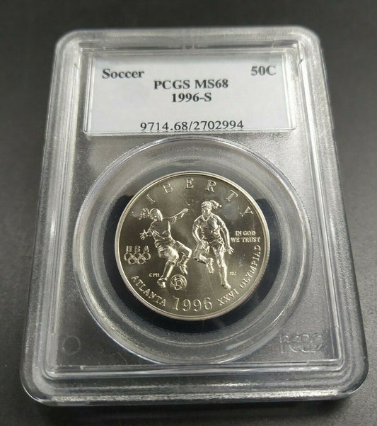 1996 S FIFA Olympics Soccer Futbol Commemorative  PCGS MS68 Gem BU