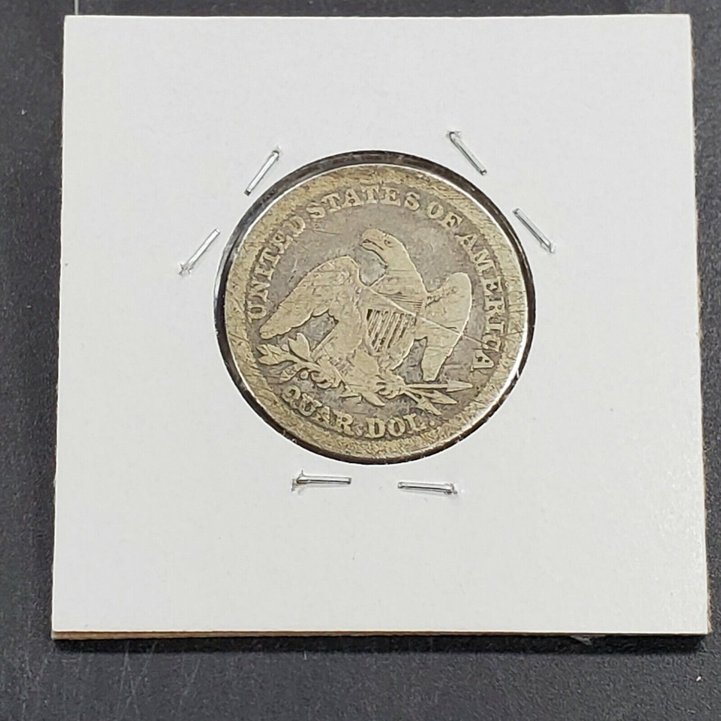 1858 P Seated Liberty Silver Quarter Coin Very Circulated Condition