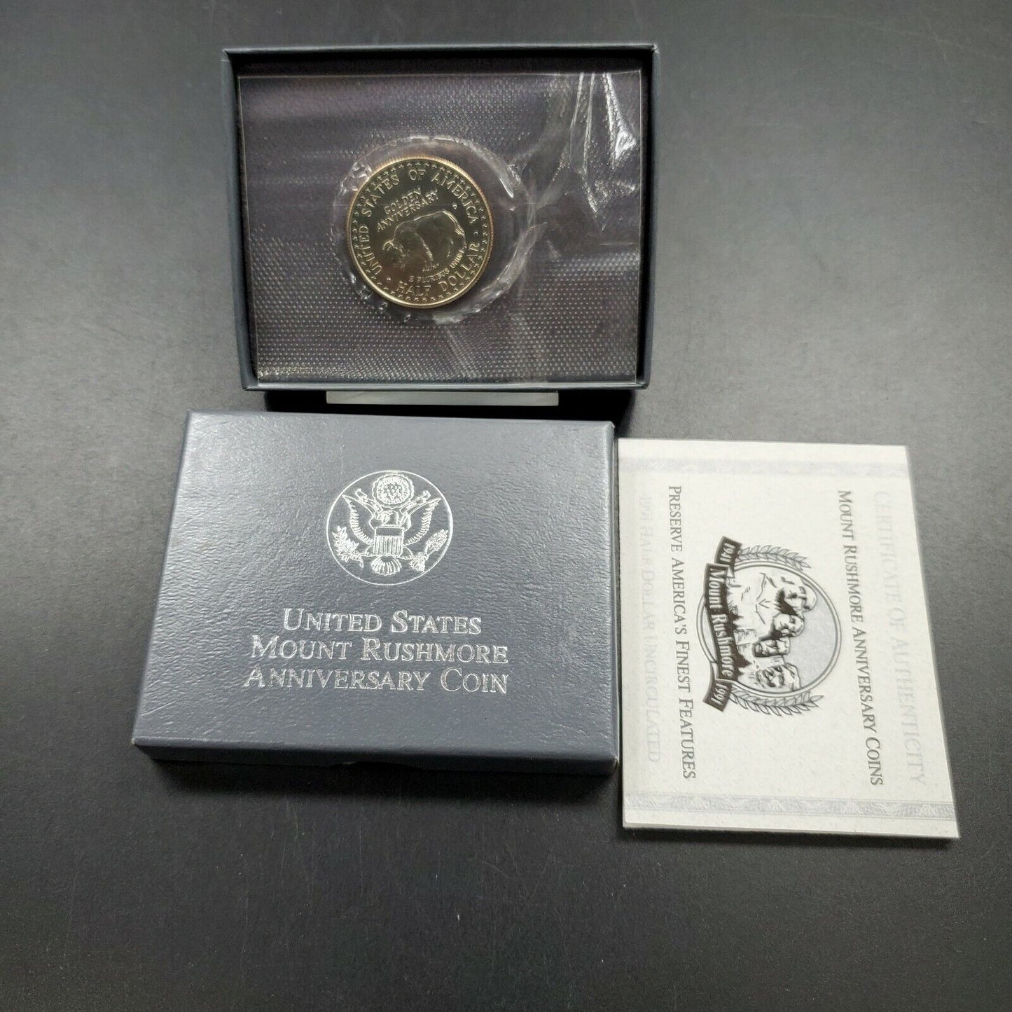 1991 D Mount Rushmore Half Dollar Commemorative Coin BU 50c OGP