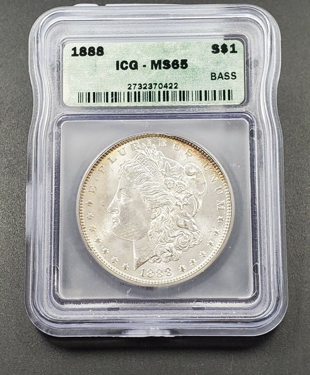 1888 P Morgan Silver Eagle Dollar Coin ICG MS65 Gem BU UNC