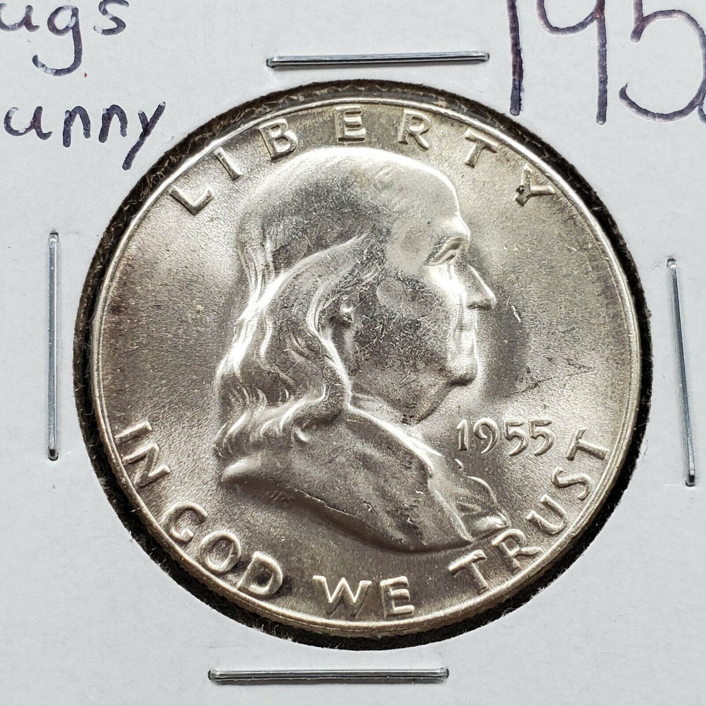 1955 Franklin Silver Half Dollar Coin Bugs Bunny Variety FS-401 CHOICE BU UNC
