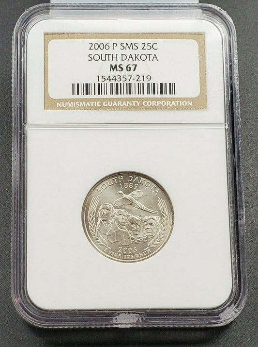 2006 P SMS State Statehood Quarter South Dakota NGC MS67