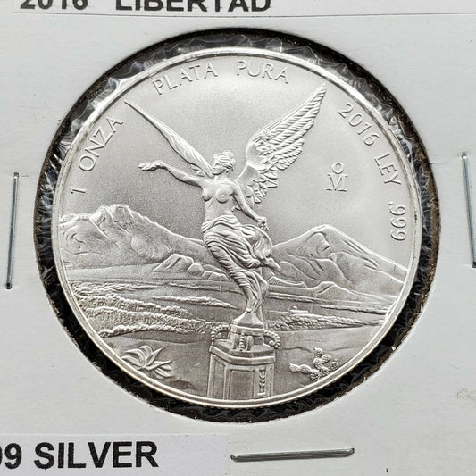 2016 Mo 1 oz Onza Mexico Libertad Gem BU UNC Ley .999 Plata Pura Not Much Toning