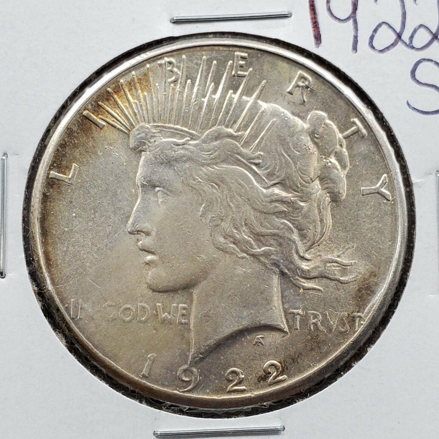 1922 S Peace 90% Silver Eagle Dollar Coin Neat Toning XF EF Extra Fine