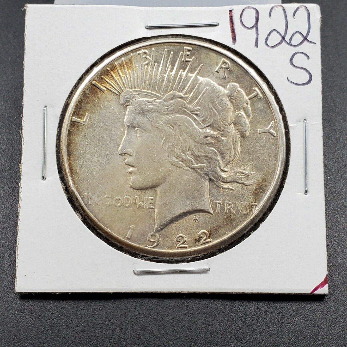 1922 S Peace 90% Silver Eagle Dollar Coin Neat Toning XF EF Extra Fine