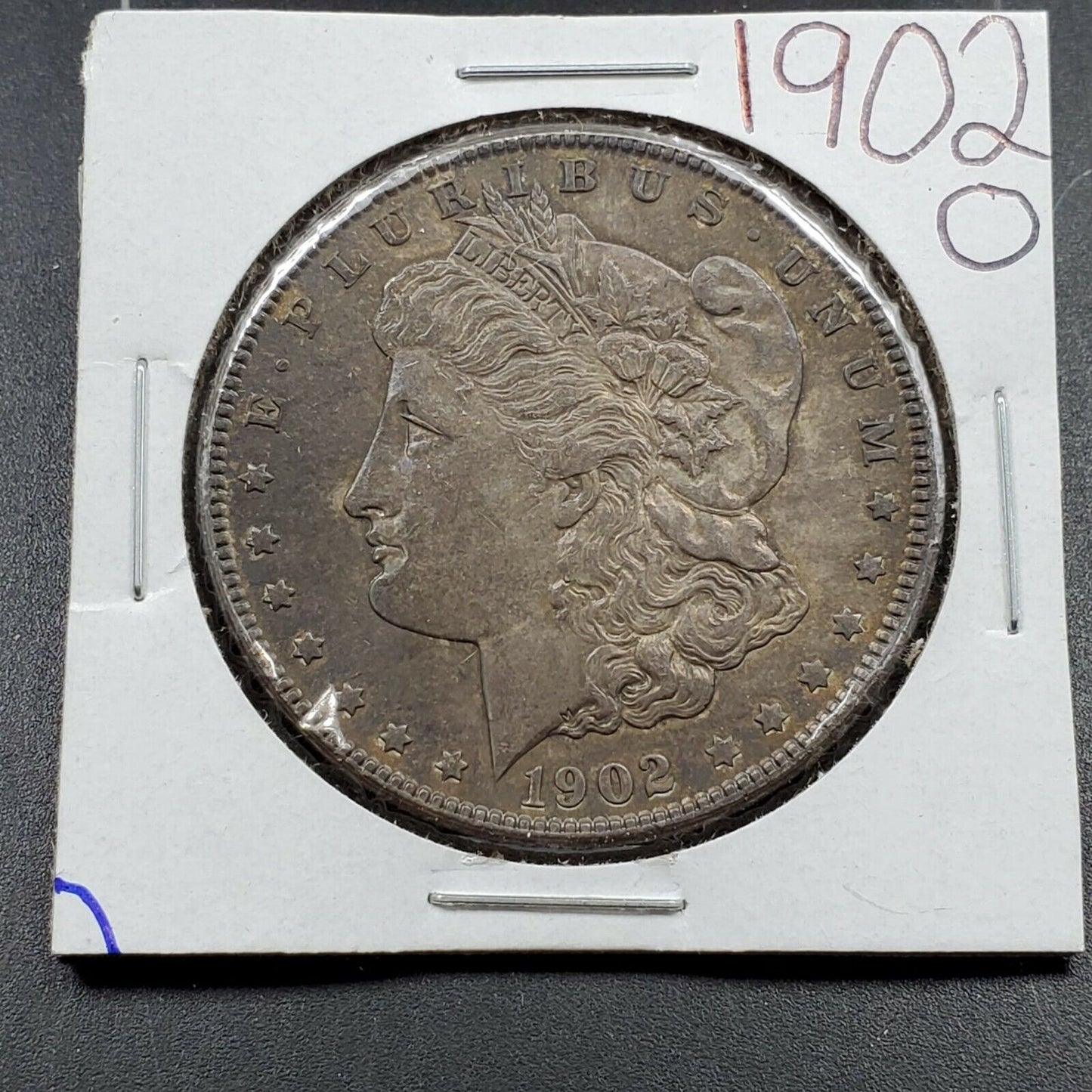 1902 O Morgan Silver Eagle Dollar Coin XF / AU circulated Neat Toning Toner