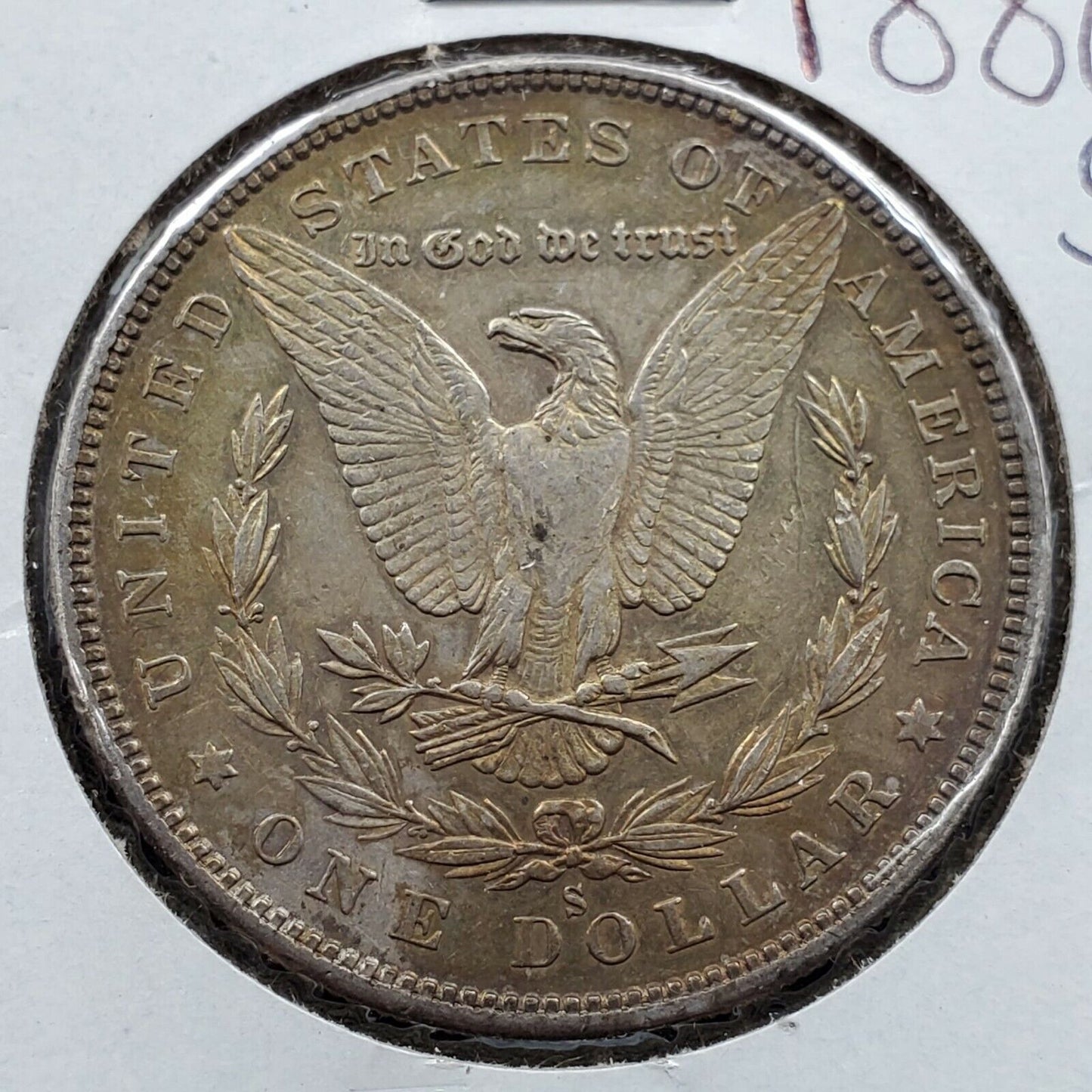 1880 S Morgan Silver Eagle Dollar Coin EF XF Extra Fine Neat Toning Reverse