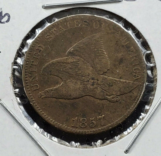 1857 of 1856 flying Eagle cent S-2 Snow 2 Type Of 1856 Obverse FS-401B Variety